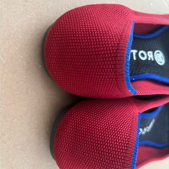 Rothy's Red Textile The Point Ballet Flats pointy toe loafers slip in shoes - Picture 4 of 8